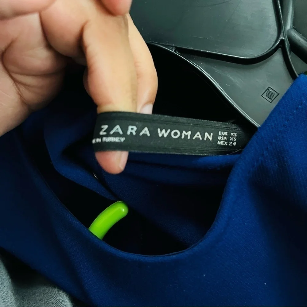 ZARA 2016 style Mini Dress – Navy Blue Short Sleeve Fit & Flare – XS - Picture 6 of 6